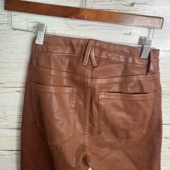 Good American Good Legs Coated Ankle Skinny Jeans Size 2/26 Tortoise Shell - Picture 6 of 8